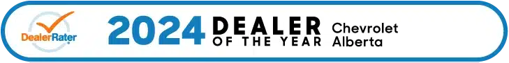 2024 Dealer of the Year award for Chevrolet in Alberta by DealerRater.
